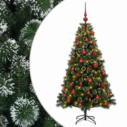 vidaXL Artificial Christmas Tree with Bauble 120 cm 150 LEDs