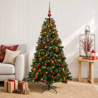 vidaXL Artificial Christmas Tree with Bauble 120 cm 150 LEDs