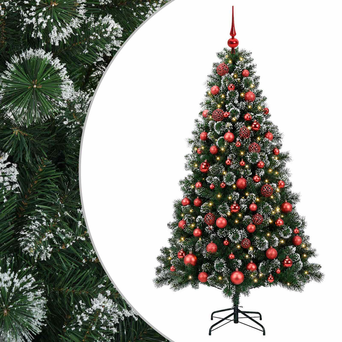 vidaXL Artificial Christmas Tree with Bauble 210 cm 300 LEDs