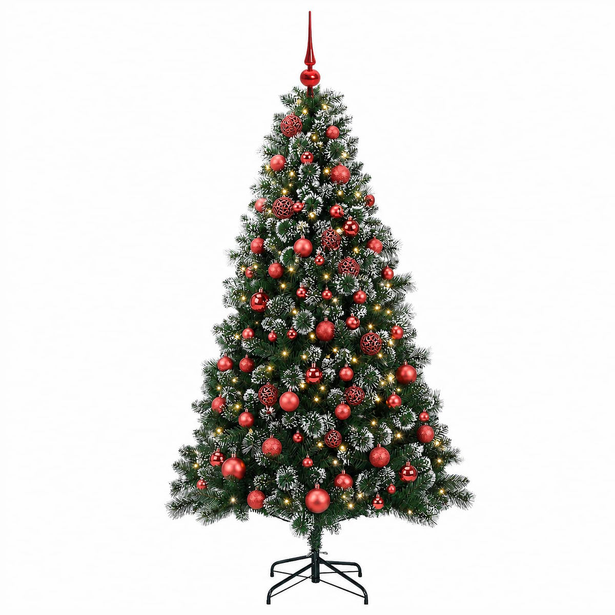vidaXL Artificial Christmas Tree with Bauble 210 cm 300 LEDs