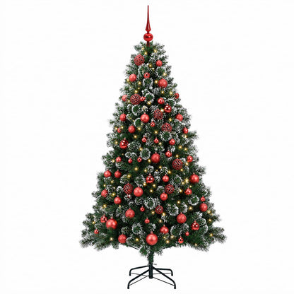 vidaXL Artificial Christmas Tree with Bauble 210 cm 300 LEDs