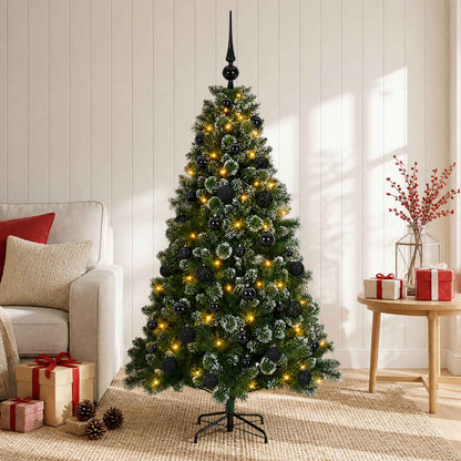 vidaXL Artificial Christmas Tree with Bauble 120 cm 150 LEDs