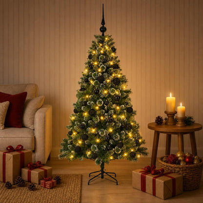 vidaXL Artificial Christmas Tree with Bauble 120 cm 150 LEDs
