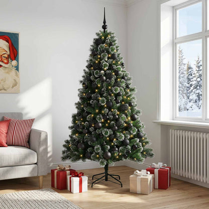 vidaXL Artificial Christmas Tree with Bauble 210 cm 300 LEDs