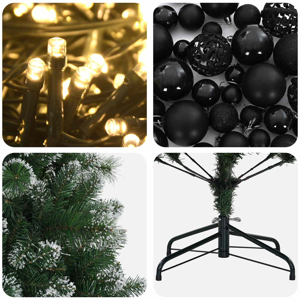 vidaXL Artificial Christmas Tree with Bauble 210 cm 300 LEDs