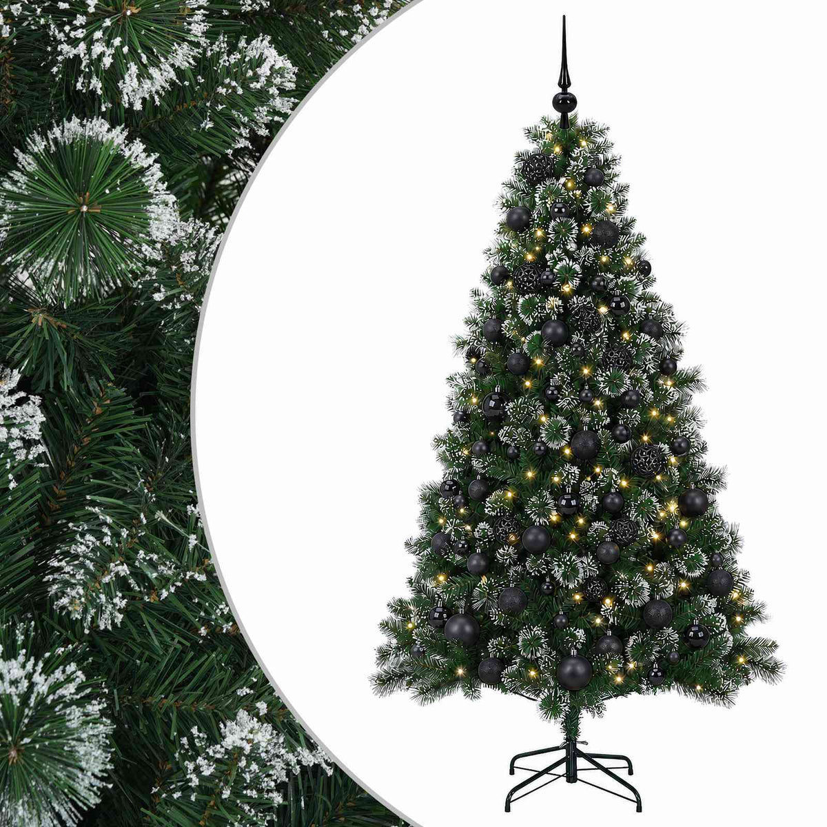 vidaXL Artificial Christmas Tree with Bauble 210 cm 300 LEDs
