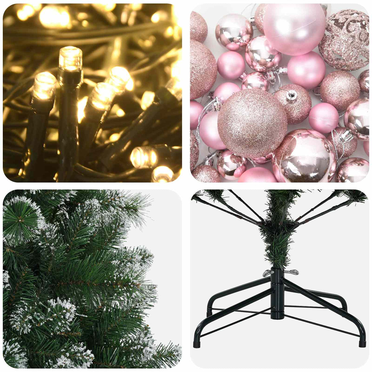 vidaXL Artificial Christmas Tree with Bauble 120 cm 150 LEDs