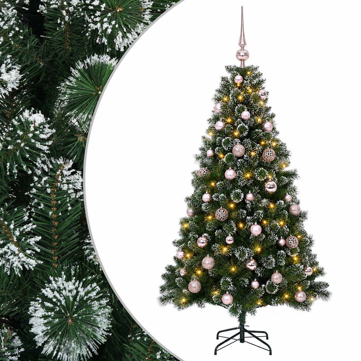 vidaXL Artificial Christmas Tree with Bauble 120 cm 150 LEDs