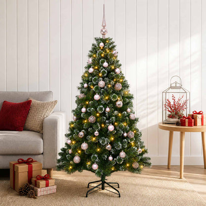 vidaXL Artificial Christmas Tree with Bauble 120 cm 150 LEDs