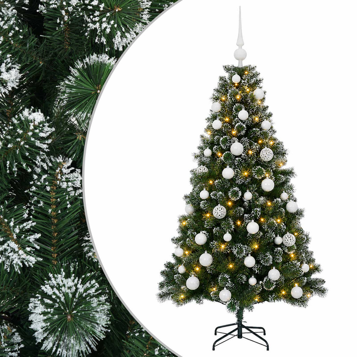 vidaXL Artificial Christmas Tree with Bauble 120 cm 150 LEDs
