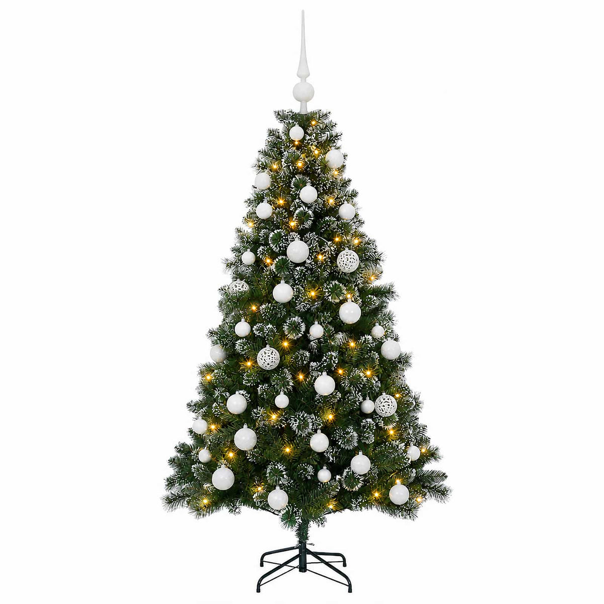 vidaXL Artificial Christmas Tree with Bauble 120 cm 150 LEDs