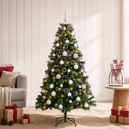 vidaXL Artificial Christmas Tree with Bauble 120 cm 150 LEDs
