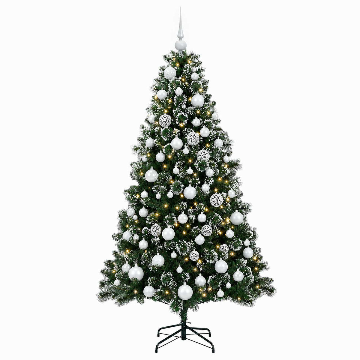 vidaXL Artificial Christmas Tree with Bauble 210 cm 300 LEDs