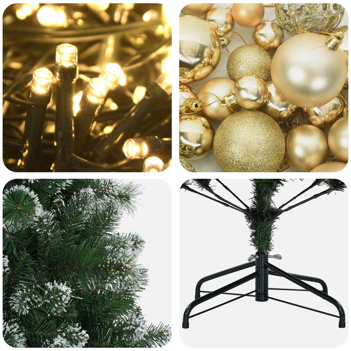 vidaXL Artificial Christmas Tree with Bauble 120 cm 150 LEDs
