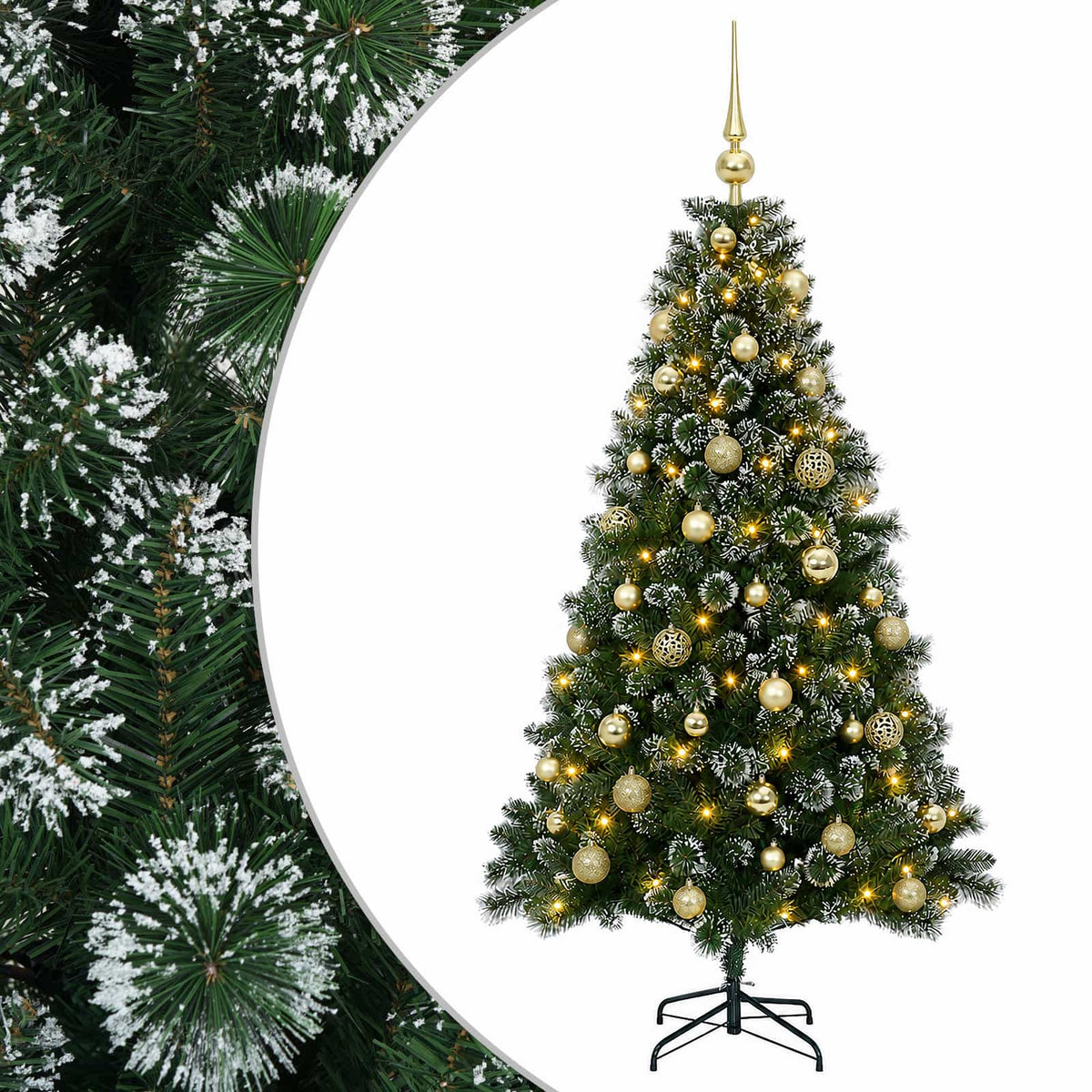 vidaXL Artificial Christmas Tree with Bauble 120 cm 150 LEDs