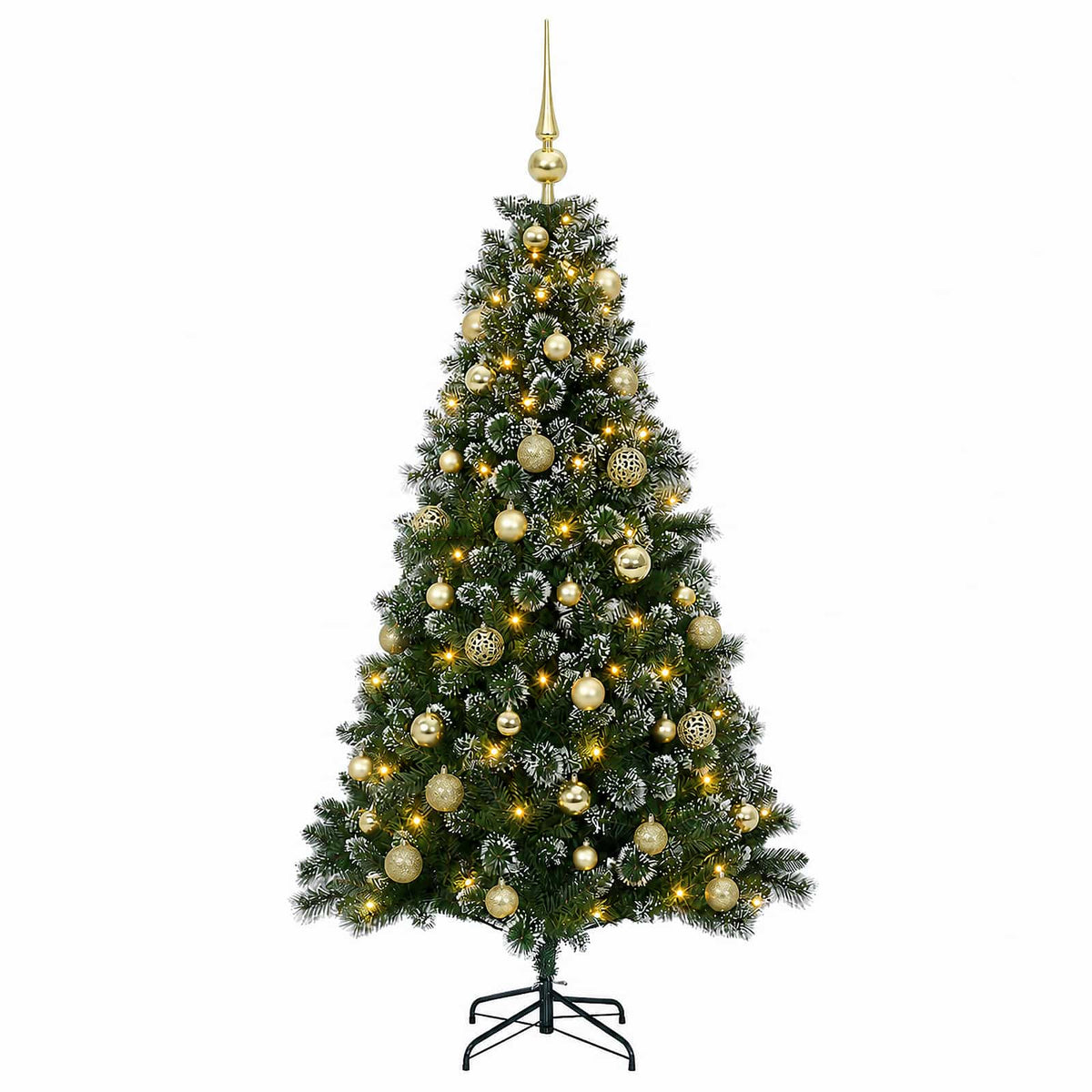 vidaXL Artificial Christmas Tree with Bauble 120 cm 150 LEDs