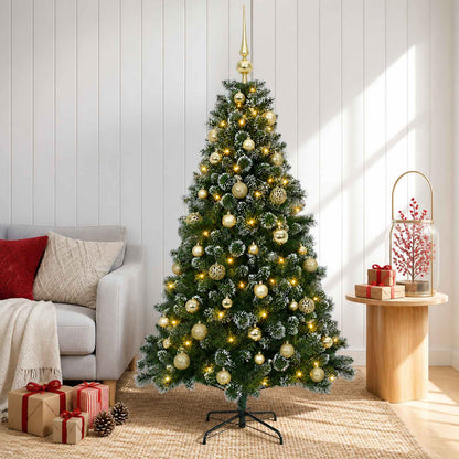 vidaXL Artificial Christmas Tree with Bauble 120 cm 150 LEDs