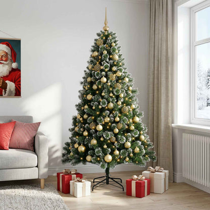 vidaXL Artificial Christmas Tree with Bauble 210 cm 300 LEDs