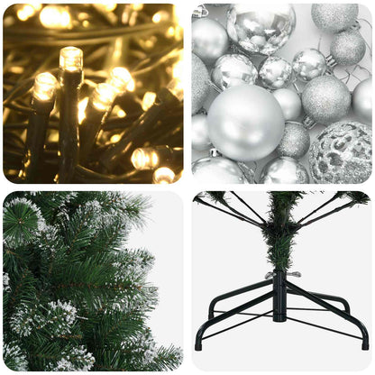 vidaXL Artificial Christmas Tree with Bauble 120 cm 150 LEDs