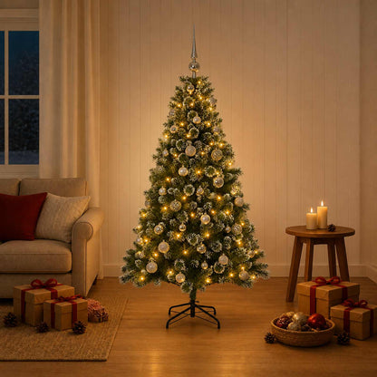 vidaXL Artificial Christmas Tree with Bauble 120 cm 150 LEDs