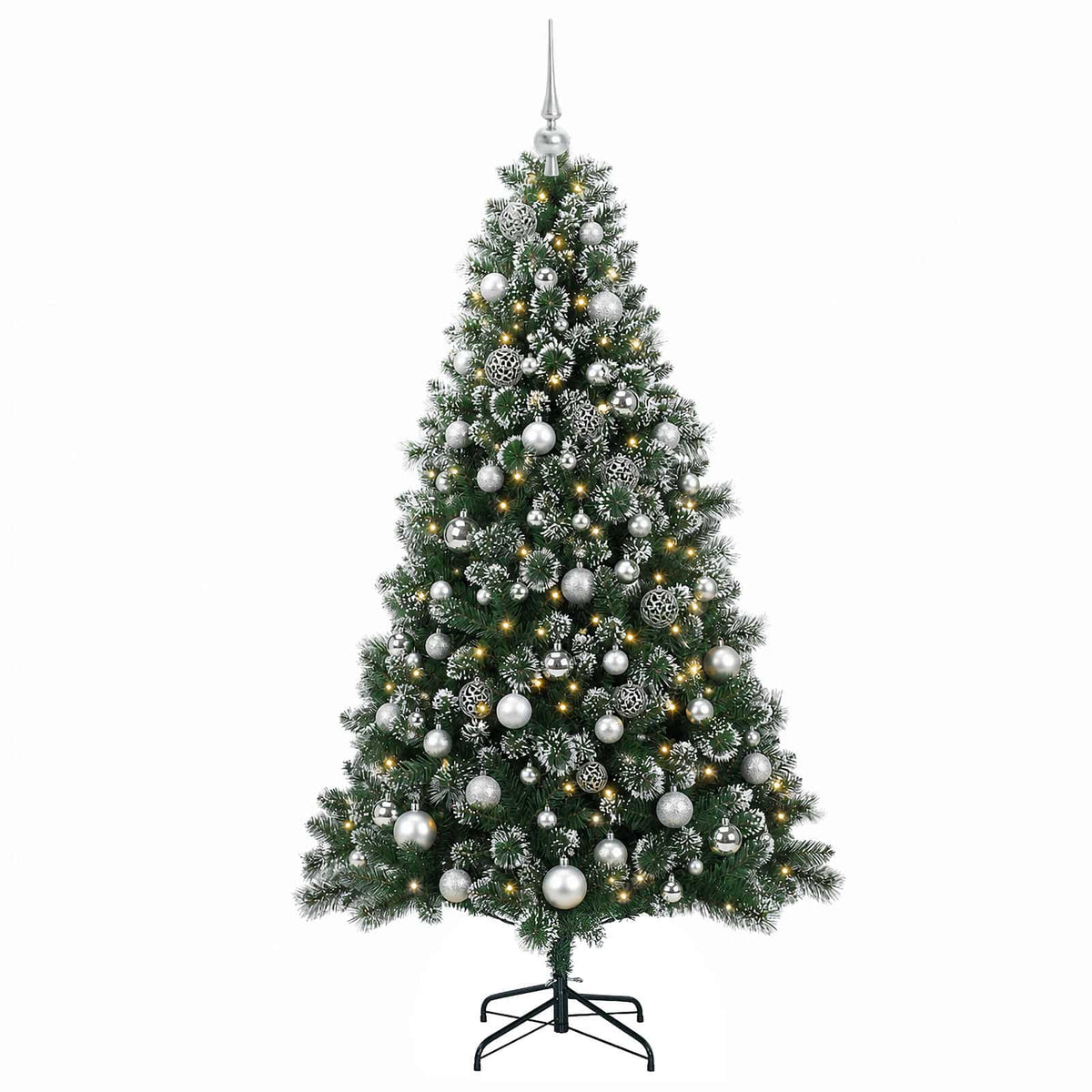 vidaXL Artificial Christmas Tree with Bauble 210 cm 300 LEDs
