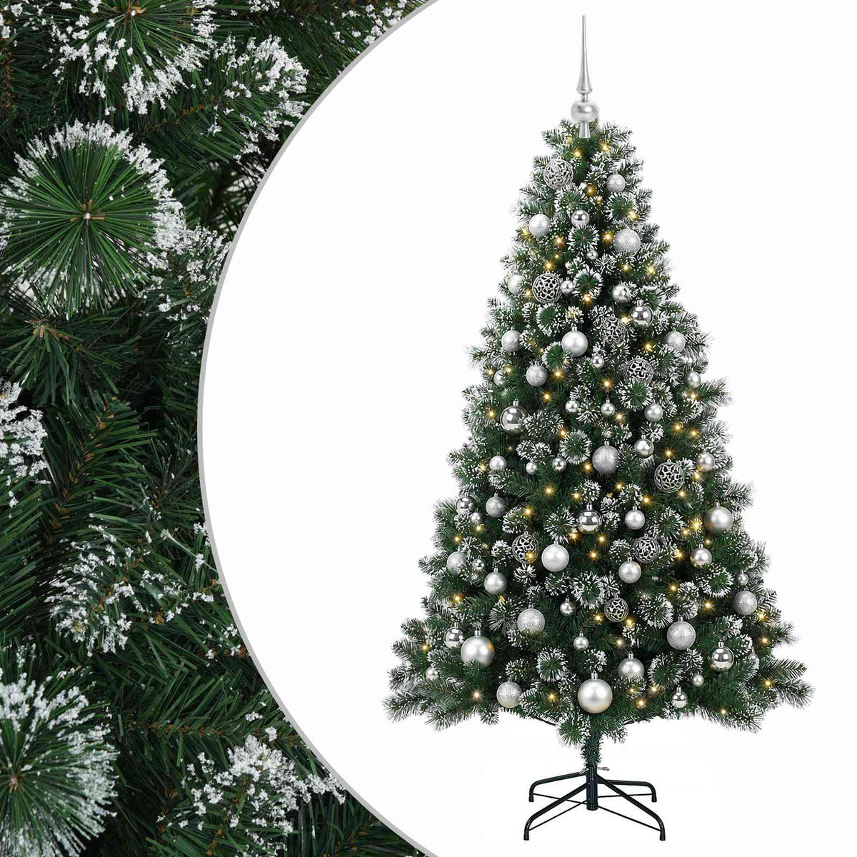 vidaXL Artificial Christmas Tree with Bauble 240 cm 300 LEDs