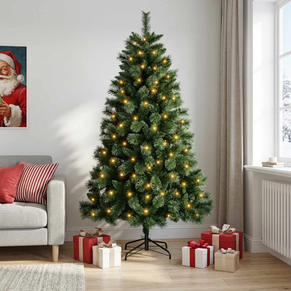 vidaXL Artificial Christmas Tree 210 cm 300 LEDs Warm White
