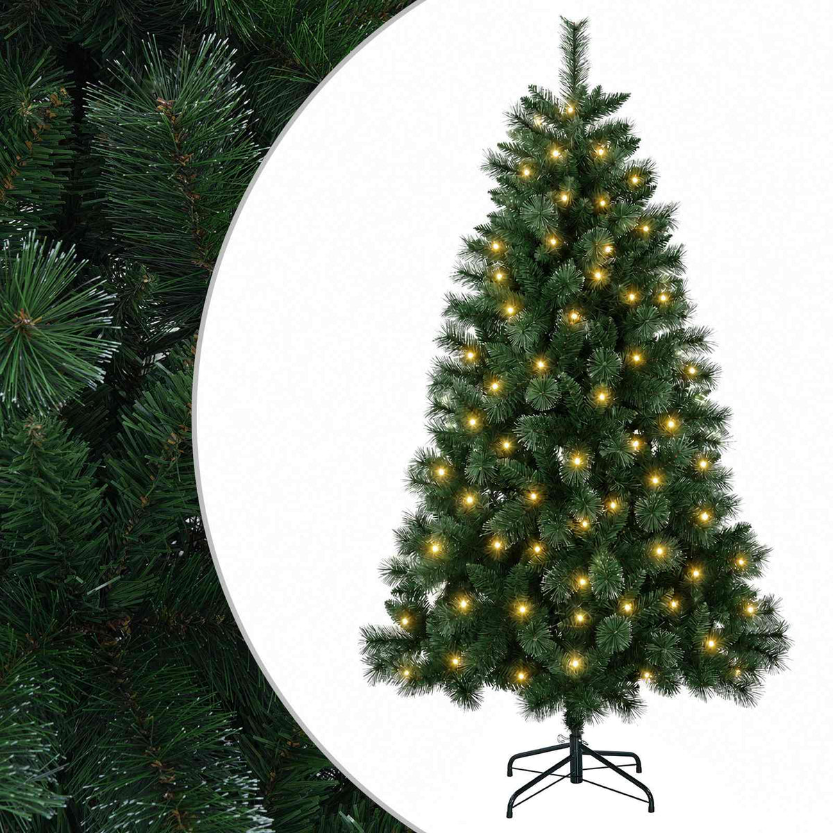 vidaXL Artificial Christmas Tree 240 cm 300 LEDs Warm White