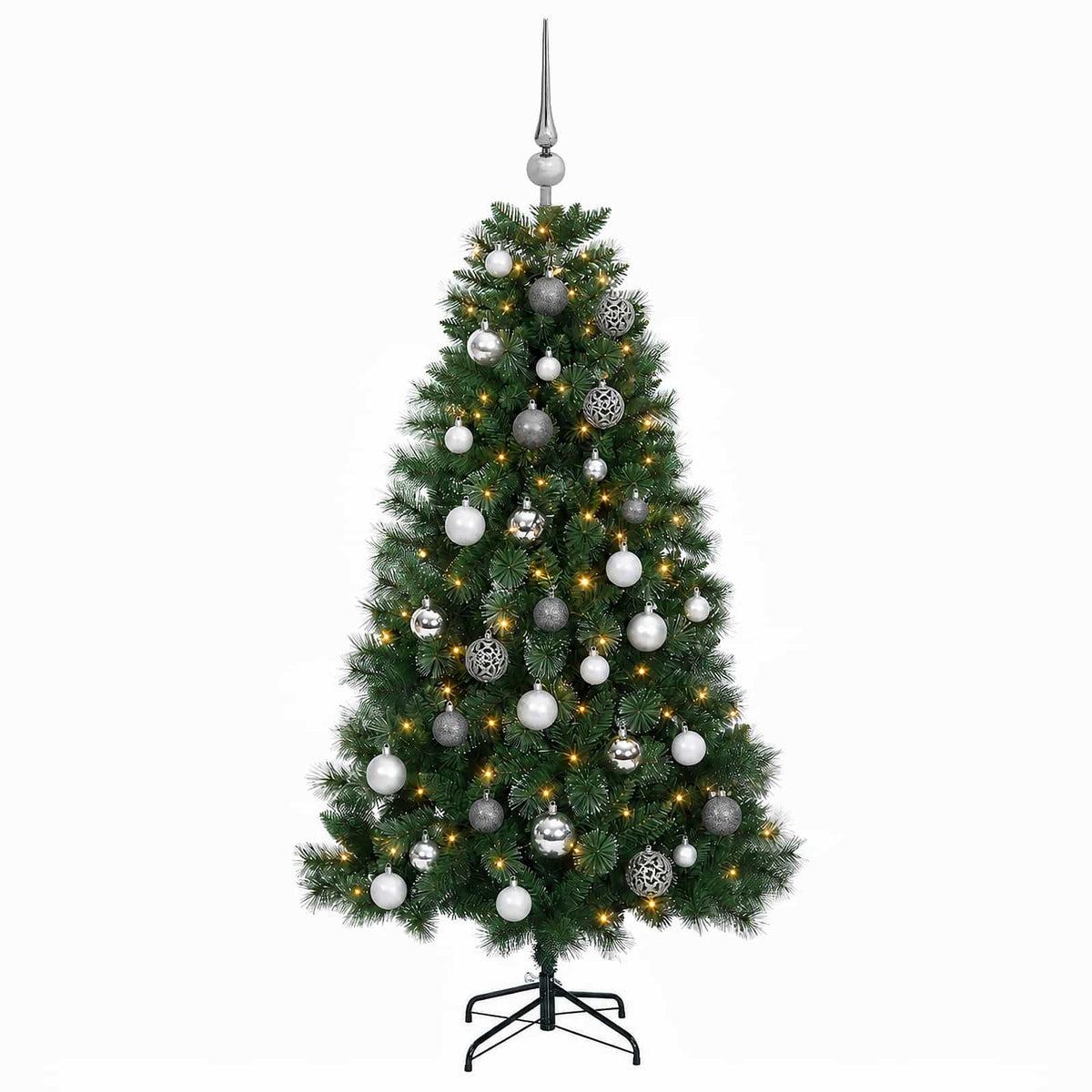 vidaXL Artificial Christmas Tree with Bauble 120 cm 150 LEDs
