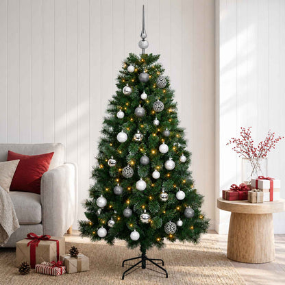 vidaXL Artificial Christmas Tree with Bauble 120 cm 150 LEDs