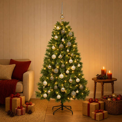vidaXL Artificial Christmas Tree with Bauble 120 cm 150 LEDs