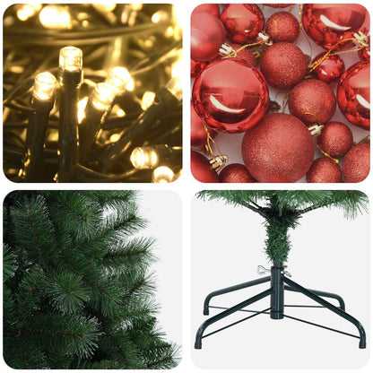 vidaXL Artificial Christmas Tree with Bauble 120 cm 150 LEDs