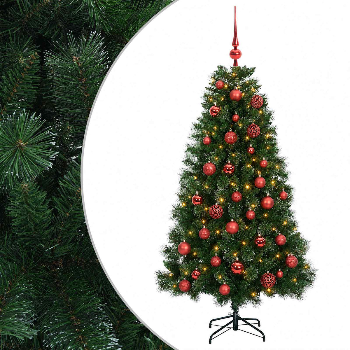 vidaXL Artificial Christmas Tree with Bauble 120 cm 150 LEDs
