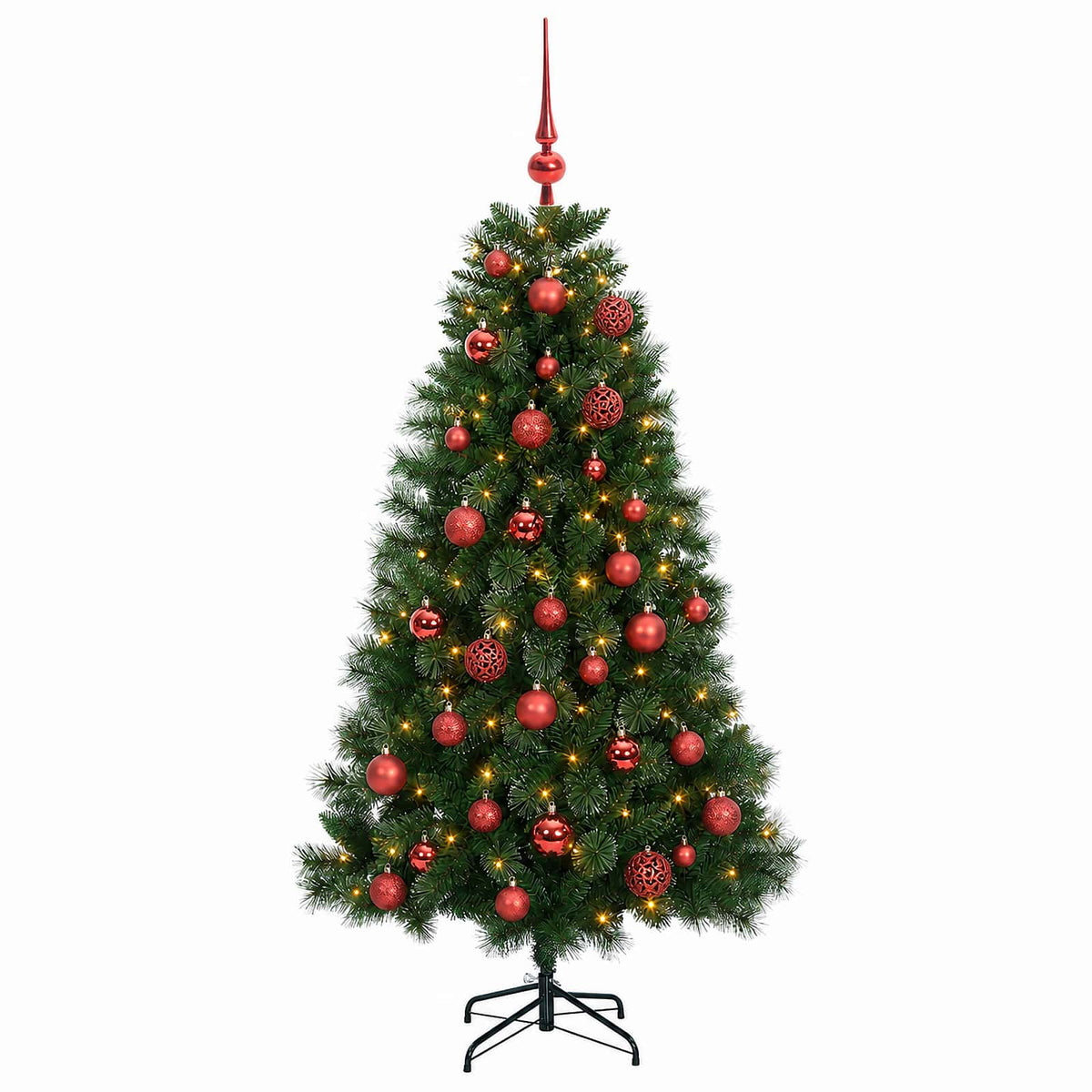 vidaXL Artificial Christmas Tree with Bauble 120 cm 150 LEDs