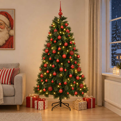 vidaXL Artificial Christmas Tree with Bauble 240 cm 300 LEDs