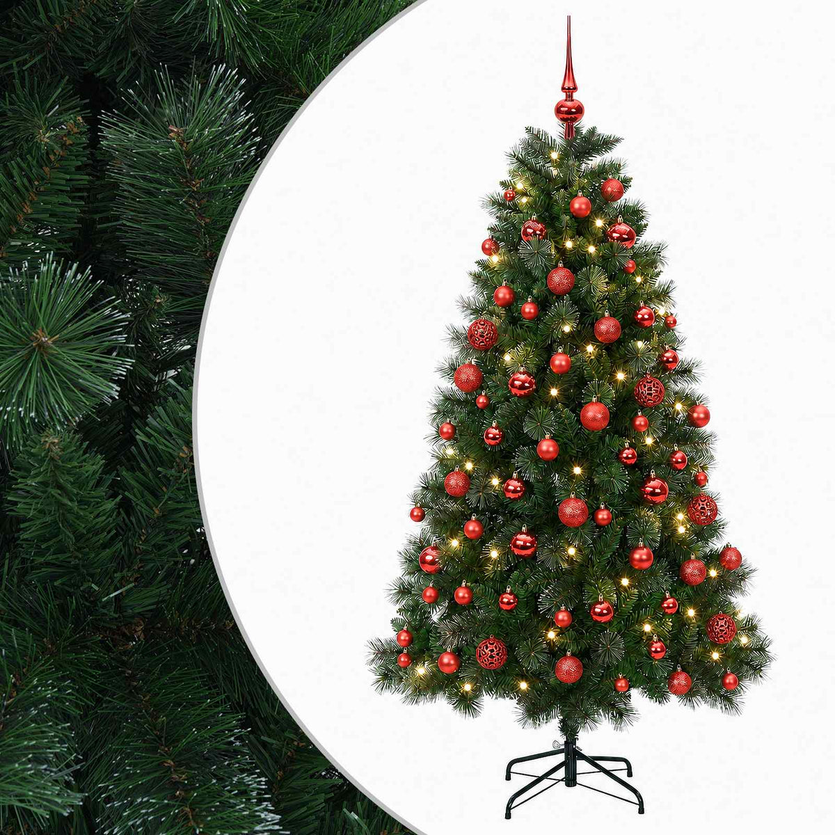 vidaXL Artificial Christmas Tree with Bauble 240 cm 300 LEDs