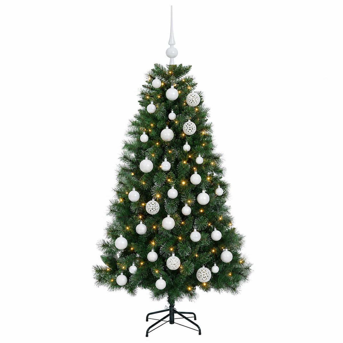 vidaXL Artificial Christmas Tree with Bauble 150 cm 150 LEDs