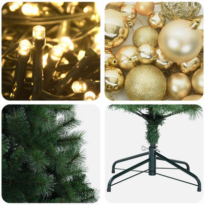 vidaXL Artificial Christmas Tree with Bauble 210 cm 300 LEDs