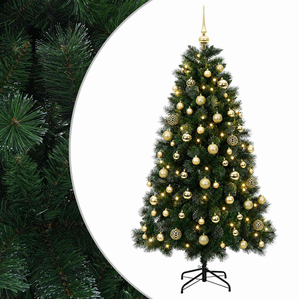 vidaXL Artificial Christmas Tree with Bauble 210 cm 300 LEDs