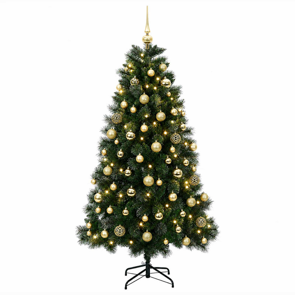 vidaXL Artificial Christmas Tree with Bauble 210 cm 300 LEDs