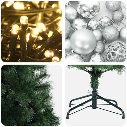 vidaXL Artificial Christmas Tree with Bauble 210 cm 300 LEDs