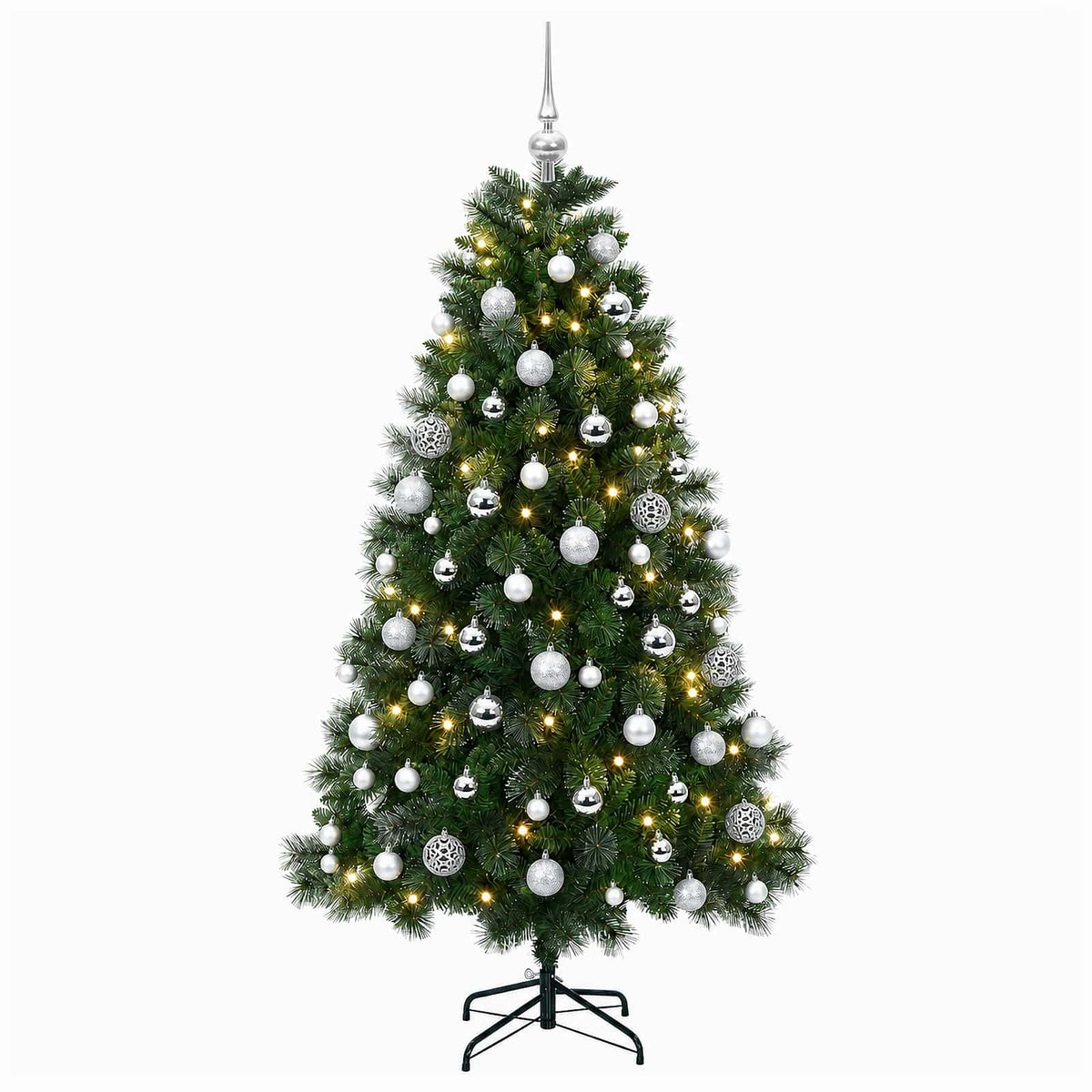 vidaXL Artificial Christmas Tree with Bauble 210 cm 300 LEDs