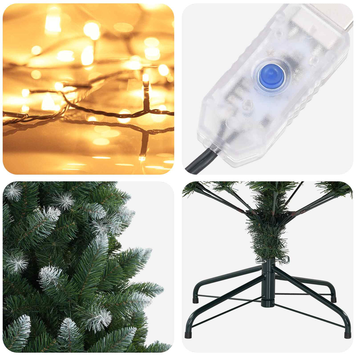 vidaXL Artificial Christmas Tree 180 cm 300 LEDs Warm White