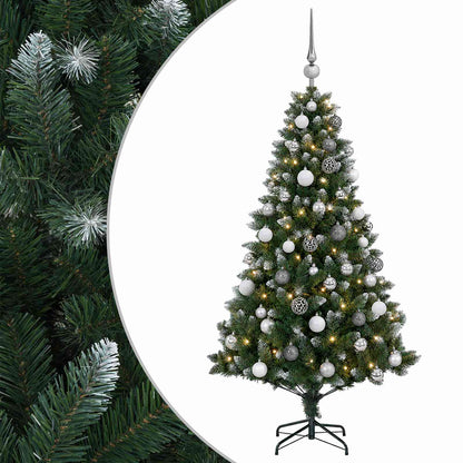 vidaXL Artificial Christmas Tree with Bauble 150 cm 150 LEDs