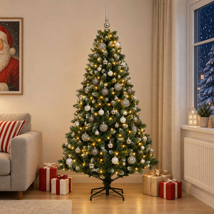 vidaXL Artificial Christmas Tree with Bauble 180 cm 300 LEDs