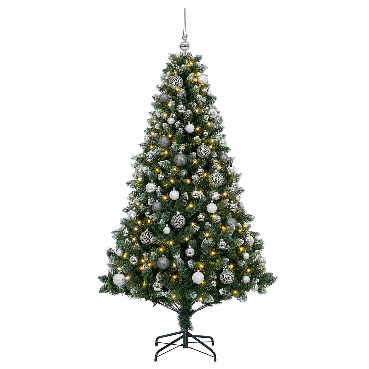 vidaXL Artificial Christmas Tree with Bauble 180 cm 300 LEDs