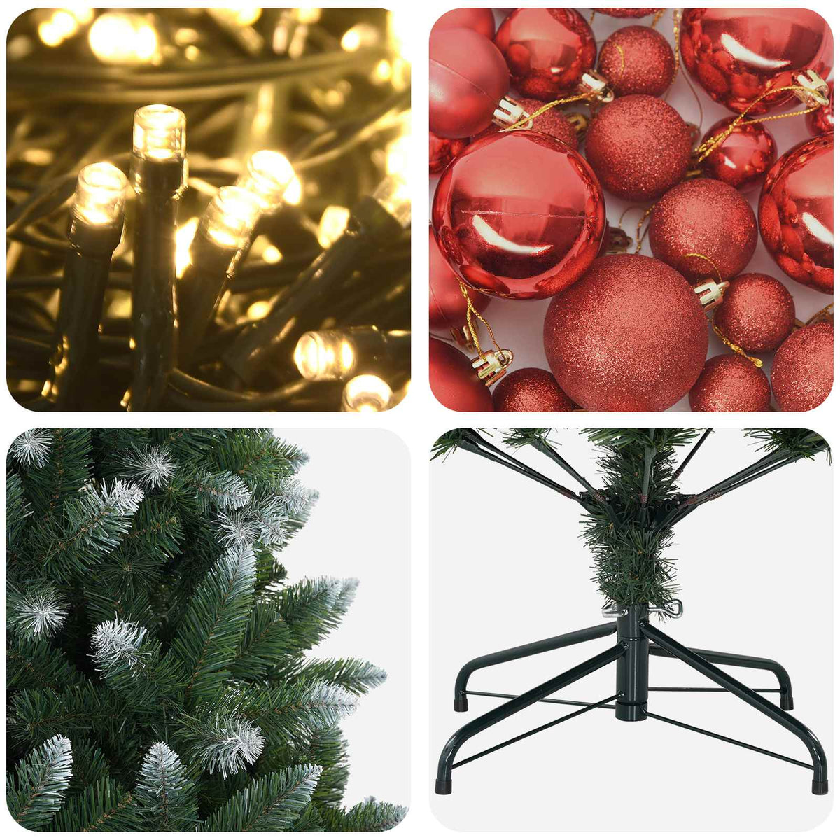 vidaXL Artificial Christmas Tree with Bauble 210 cm 300 LEDs