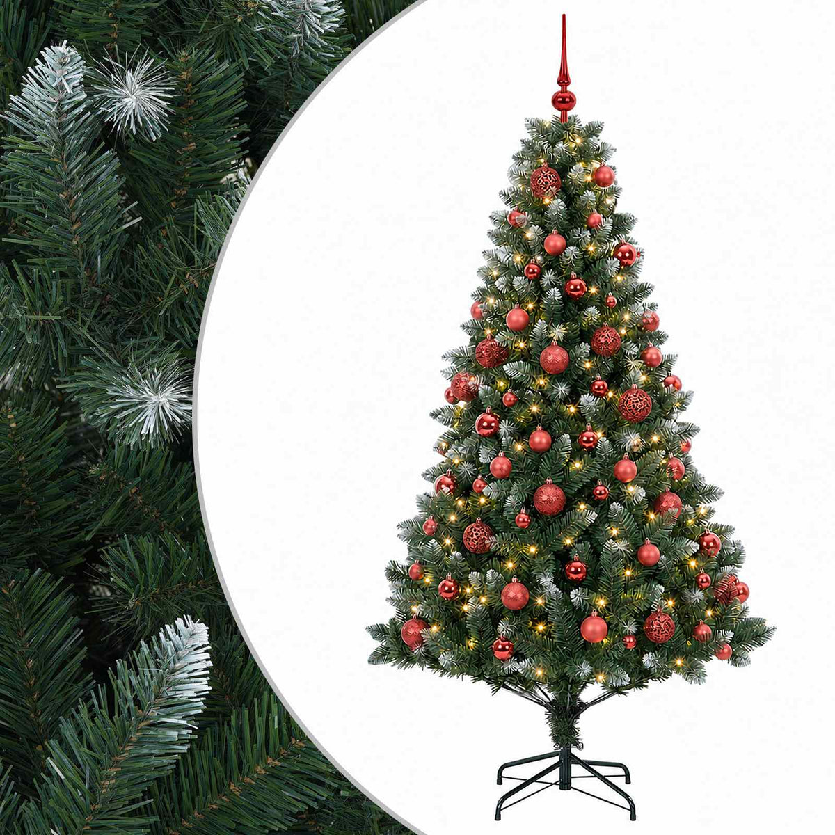 vidaXL Artificial Christmas Tree with Bauble 240 cm 300 LEDs