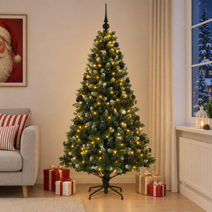vidaXL Artificial Christmas Tree with Bauble 180 cm 300 LEDs