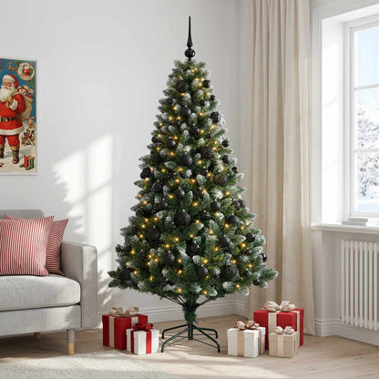 vidaXL Artificial Christmas Tree with Bauble 210 cm 300 LEDs